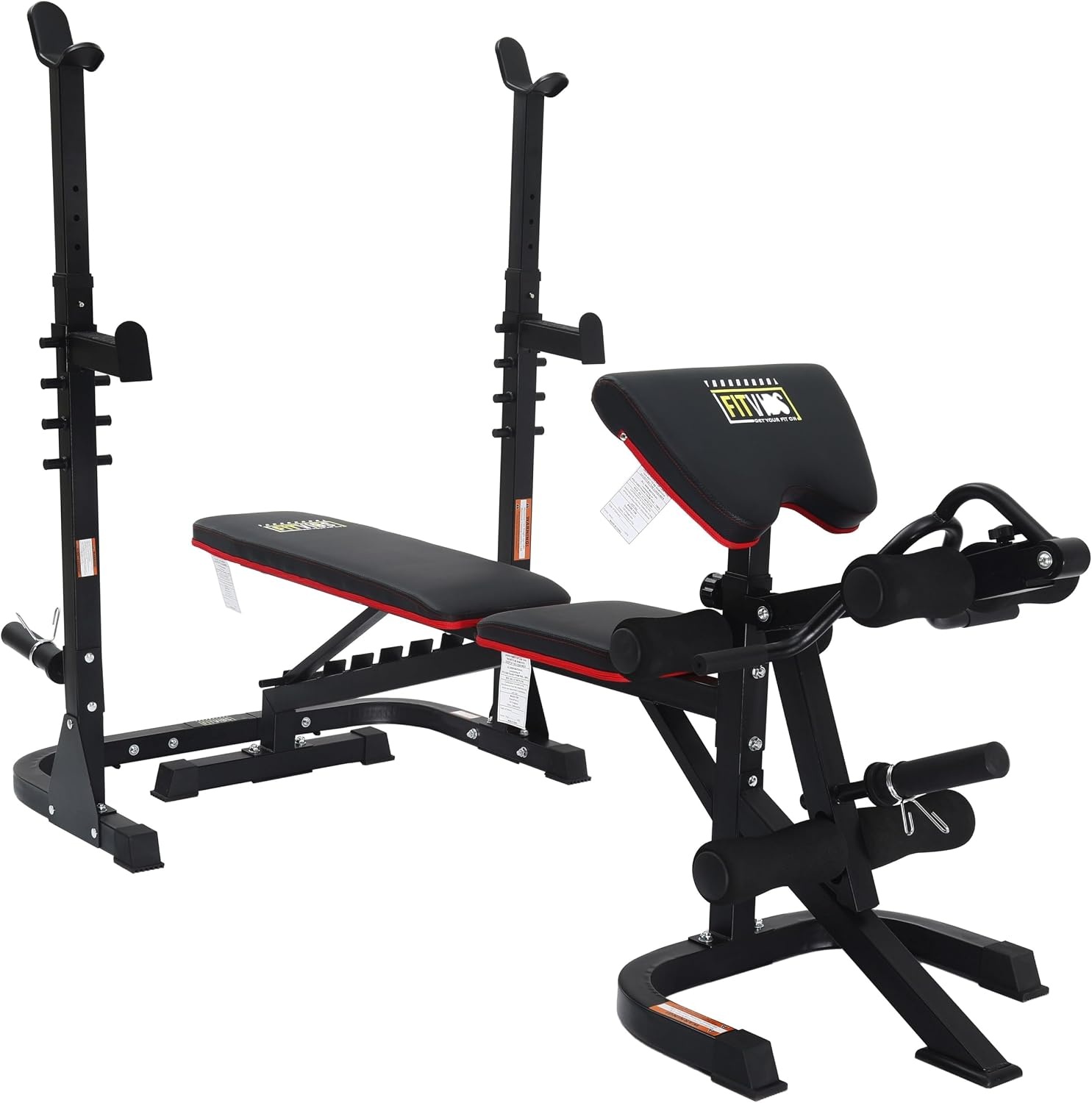 image:imageFitvids Adjustable Weight Bench Workout Bench for Home Gym Adjustable Weight Bench Set Workout Machine with Leg Extension and Curl MachineMetal Black