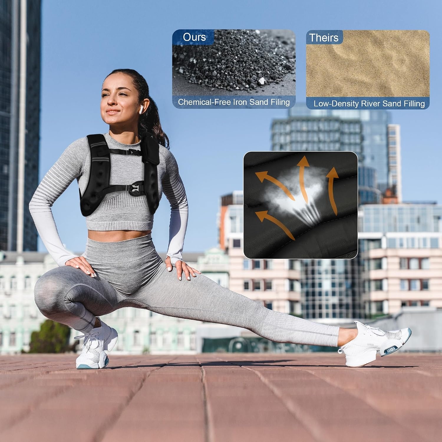image:imageFitvids Weighted Vest for Women amp Men Weight Vest with Detachable Phone Pouch for Walking Running Workout amp Strength Training 6lb8lb10lb Body Weight Vests for Fitness with Reflective Stripe10lb
