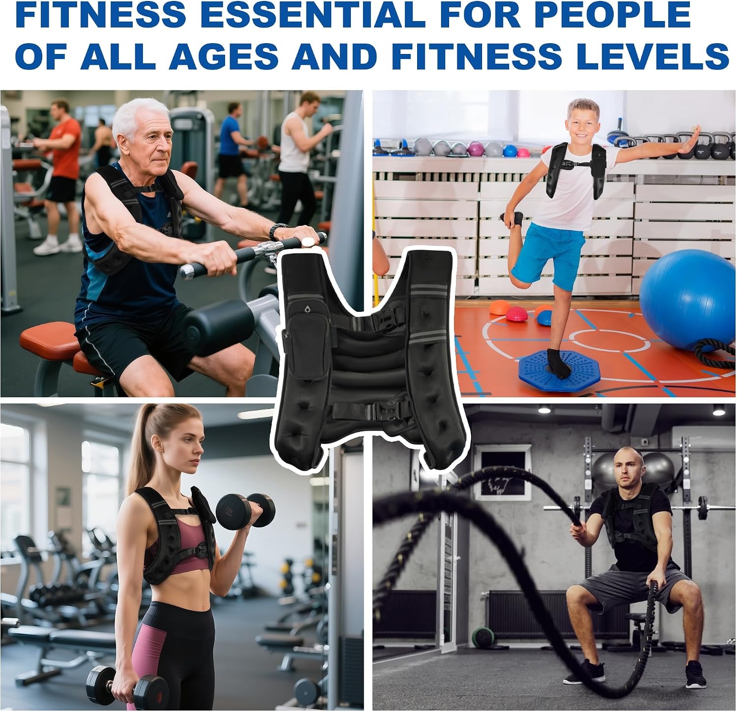 image:imageFitvids Weighted Vest for Women amp Men Weight Vest with Detachable Phone Pouch for Walking Running Workout amp Strength Training 6lb8lb10lb Body Weight Vests for Fitness with Reflective Stripe10lb