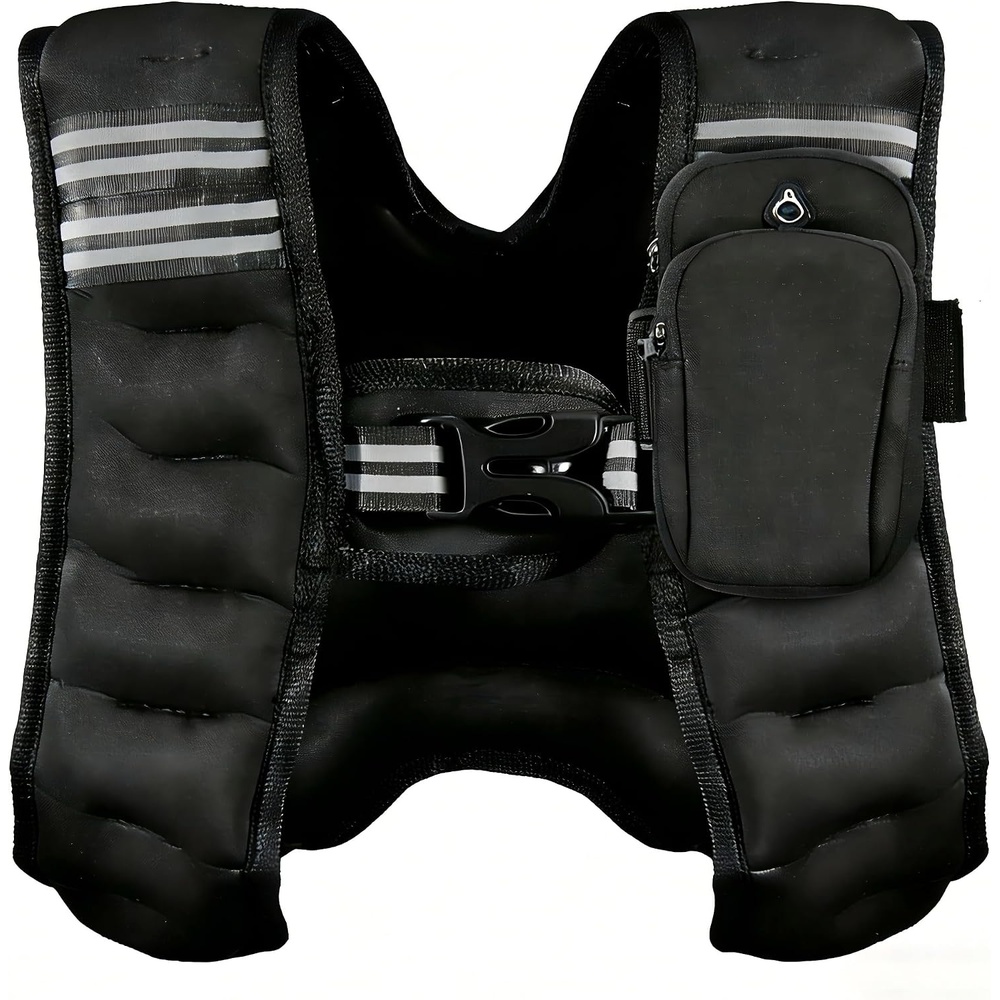 image:imageFitvids Weighted Vest for Women amp Men Weight Vest with Detachable Phone Pouch for Walking Running Workout amp Strength Training 6lb8lb10lb Body Weight Vests for Fitness with Reflective Stripe10lb